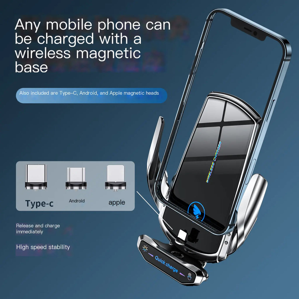 A18 Car Mount Wireless Charger with Auto-Sensing Design