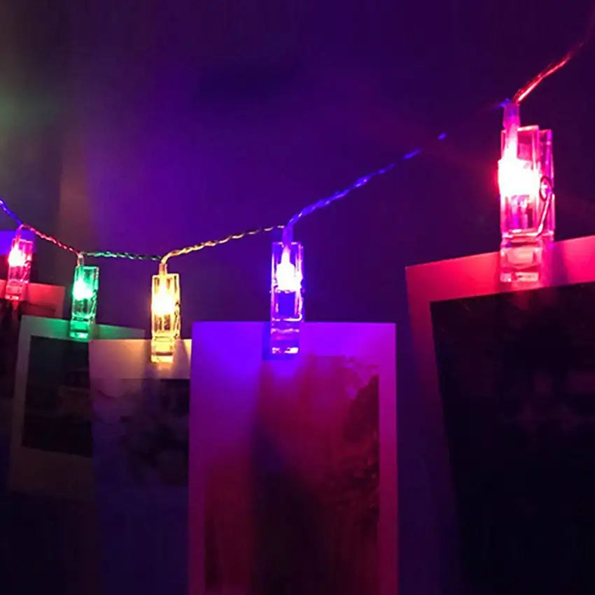 LED String Lights with Photo Holders