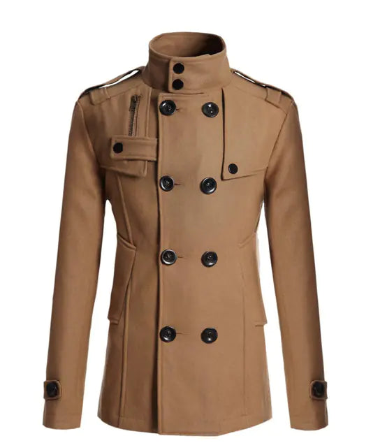 Mid-Length Wool Trench Coat for Women
