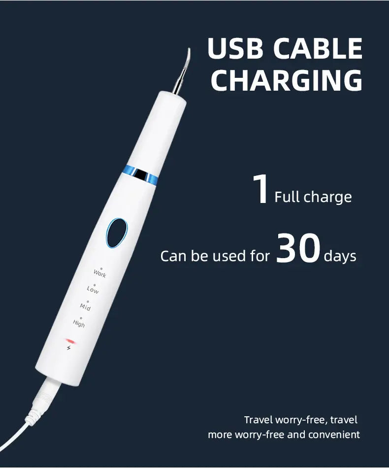 Ultrasonic Teeth Cleaner with 3 Modes, Portable & Waterproof