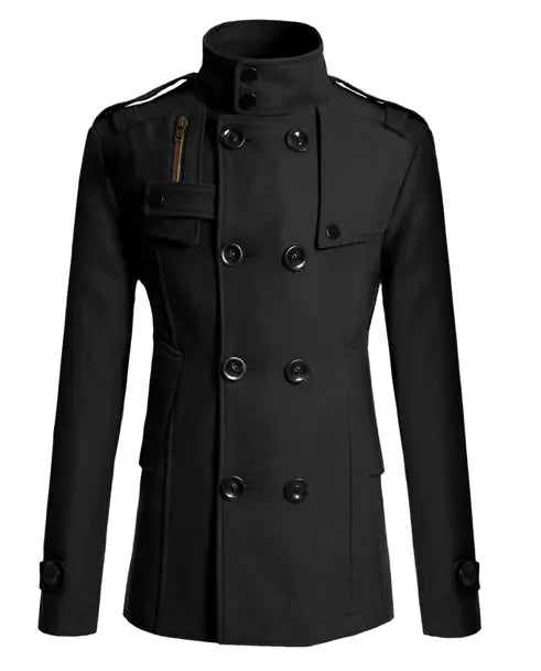 Mid-Length Wool Trench Coat for Women