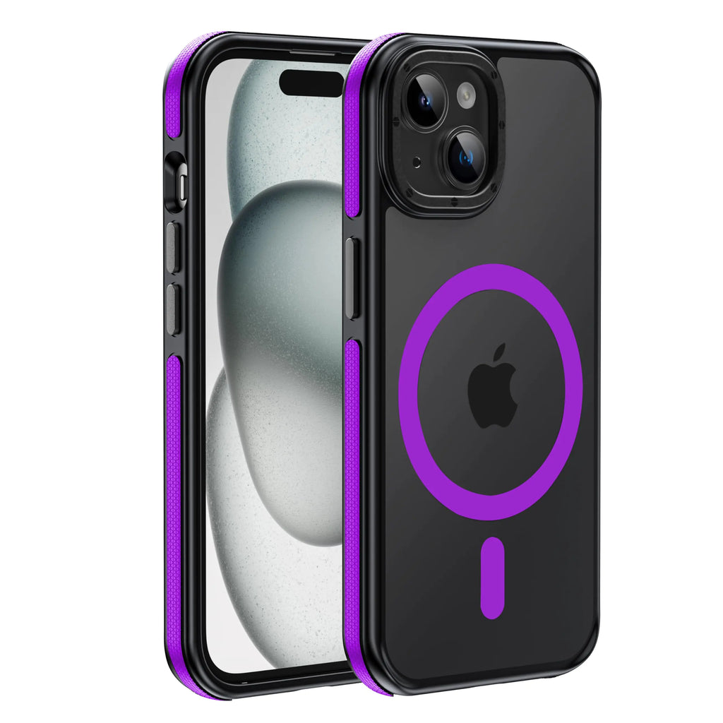 Yzoiko Strong Magnetic Case for iPhone 15 Plus Case & iPhone 14 Plus Case [10Ft Military-Grade Protection] Compatible with MagSafe Shockproof Slim Thin Cover 6.7 inch Bumper Purple