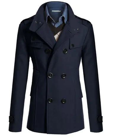 Mid-Length Wool Trench Coat for Women