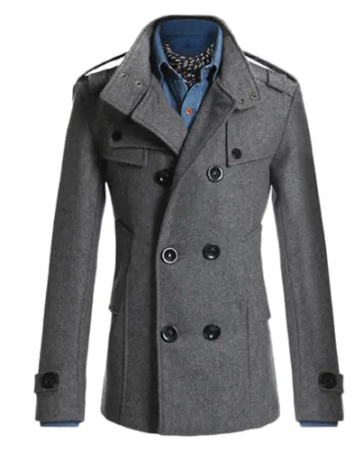 Mid-Length Wool Trench Coat for Women